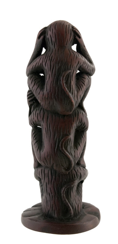 Statuette 3 Singes De La Sagesse – Résine Bordeaux