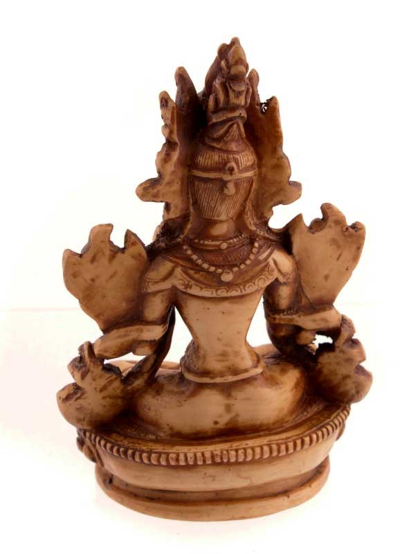 Statue Bouddhiste Green Tara Verte En Résine – Déité De Compassion Tibétaine
