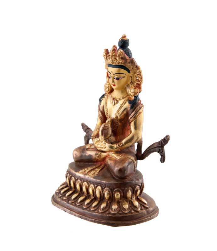 Statue tibétaine de Bouddha Amitayus en bronze – Bouddha de la longévité et de la sagesse