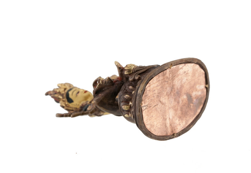 Statue Bouddhiste Tara Verte En Cuivre Doré – Artisanat Du Népal