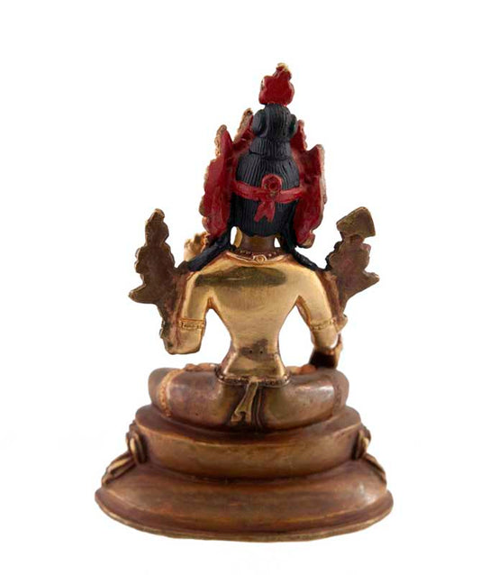 Statue Bouddhiste Tara Verte En Cuivre Doré – Artisanat Du Népal