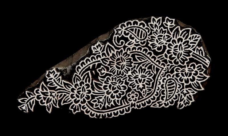 Tampon Encreur À Batik En Bois Sculpté – Motif Fleur De Pushkar