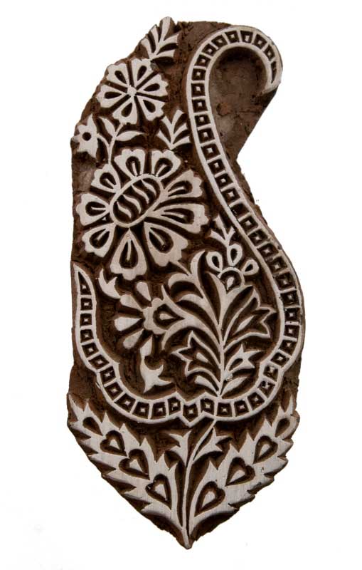 Tampon Encreur À Batik En Bois Sculpté – Motif Fleur De Pushkar