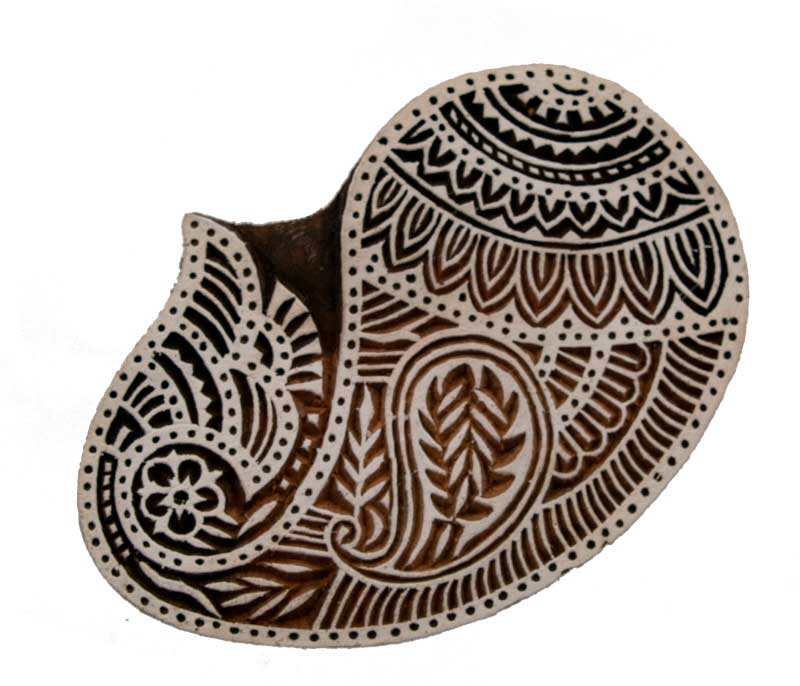 Tampon Encreur À Batik En Bois Sculpté – Motif Fleur De Pushkar