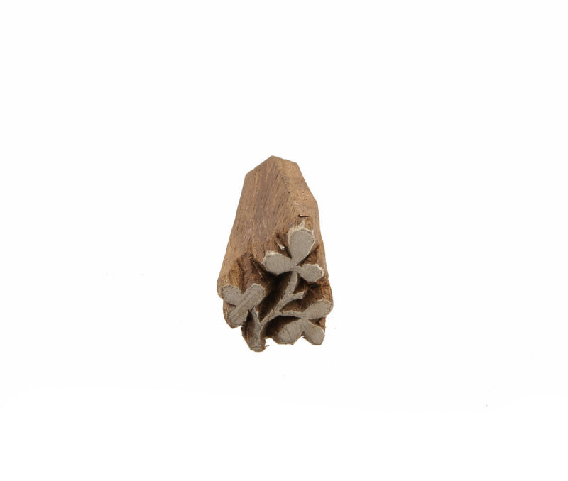 Tampon Encreur En Bois Sculpté – Motif Fleur Cœur Mandala