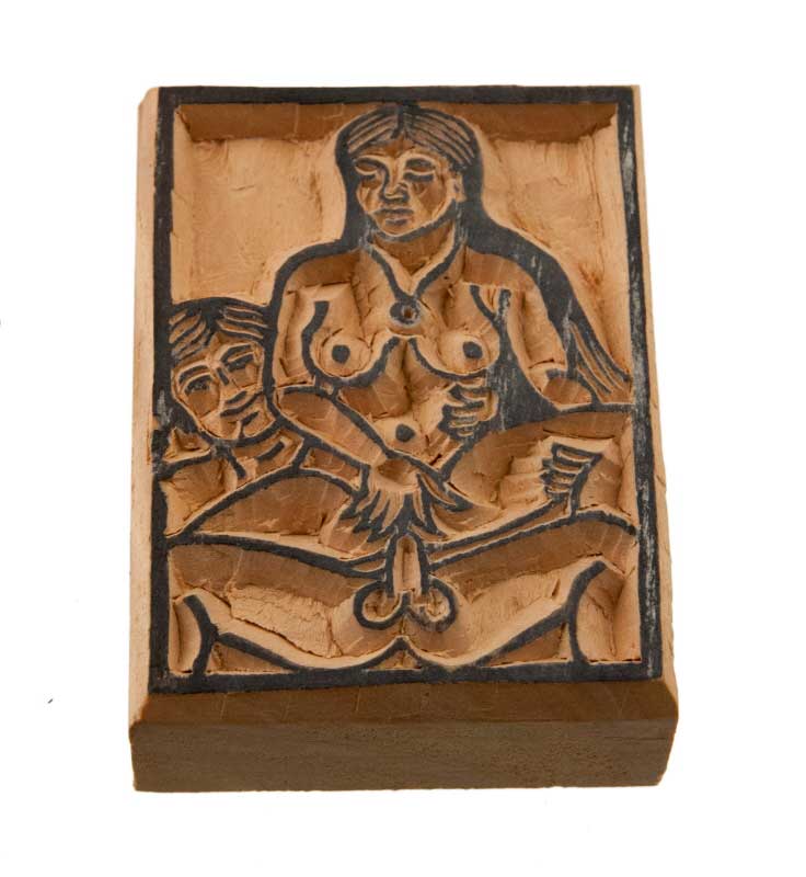 Tampon Encreur Tibétain Kamasutra – Curiosa Érotique En Bois Sculpté