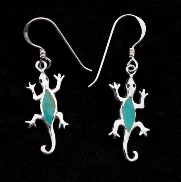 Boucles d’Oreilles Gecko en Bijoux Ethnique Argent 925
