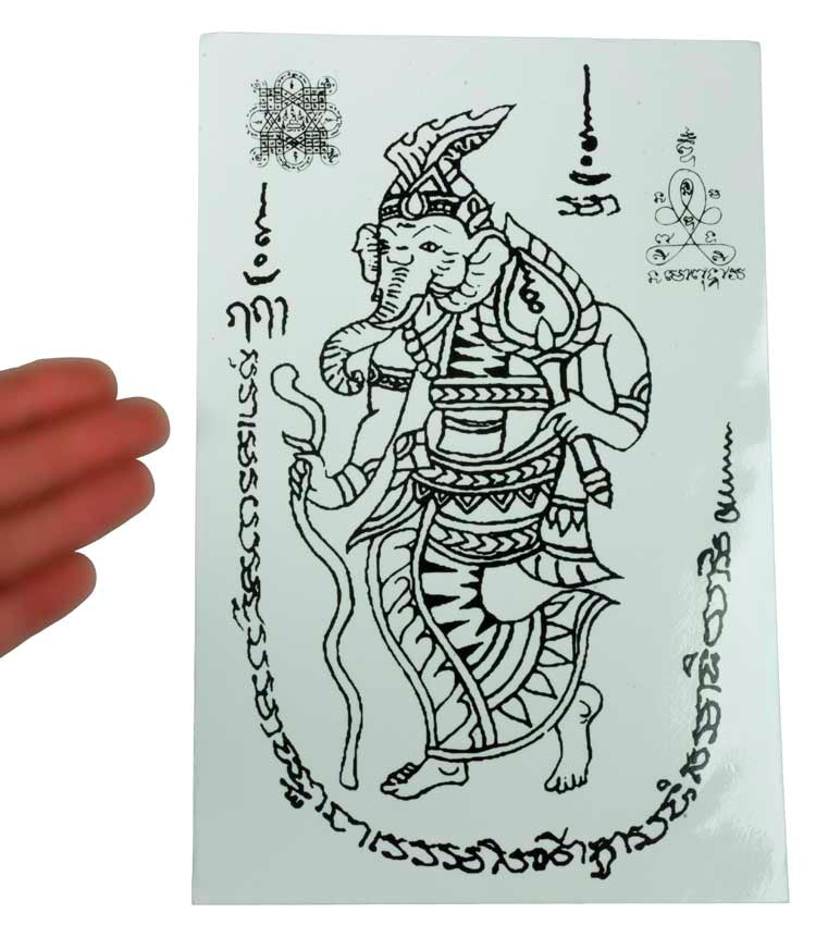 Stickers Thaïlande Lersi Ganesh – Autocollant Sak Yant en Vinyle Transparent