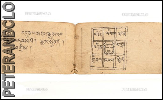 Ancien Livre de Prières Tibétain Bouddhiste – Manuscrit Traditionnel Rare