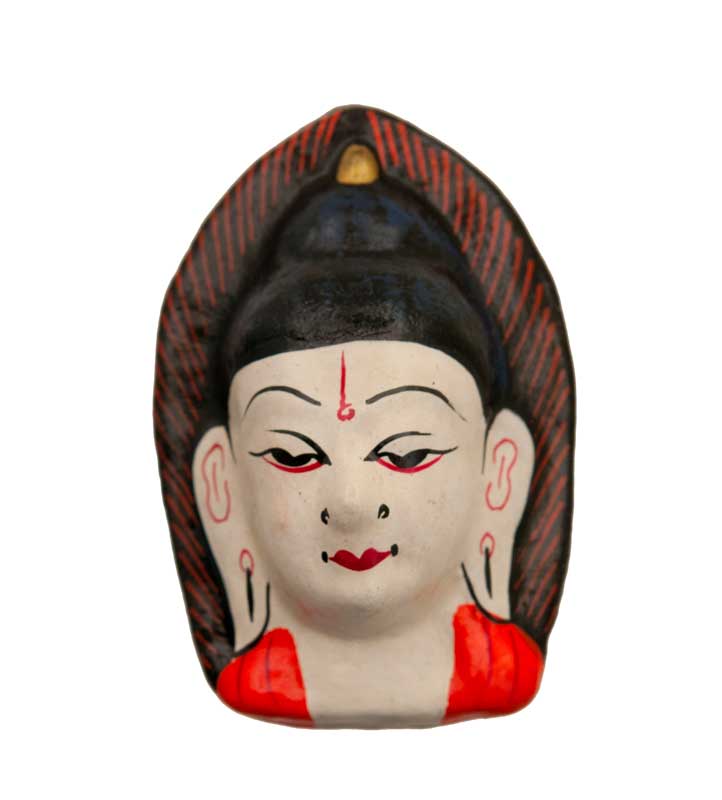 Magnet Bouddha Vairocana Blanc – Décoration Bouddhiste Tibétaine Artisanale Du Népal