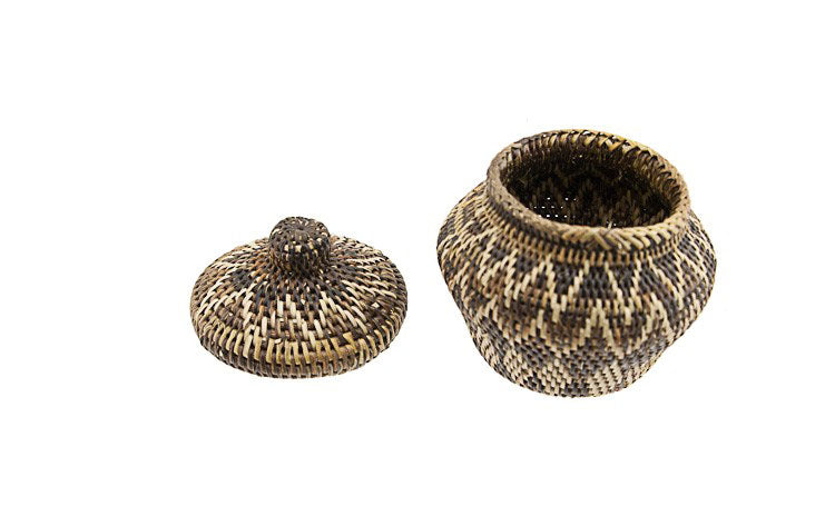 Boîte Ronde En Vannerie Nito – Artisanat Mangyan Des Philippines
