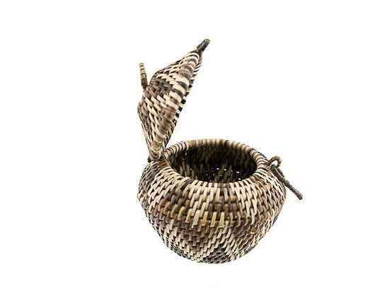 Boîte Ronde En Vannerie Nito – Artisanat Mangyan Des Philippines