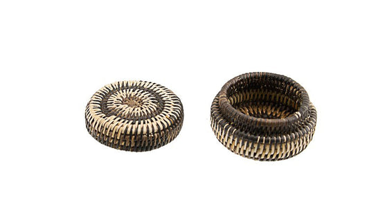 Boîte Ronde En Vannerie Nito – Artisanat Mangyan Des Philippines