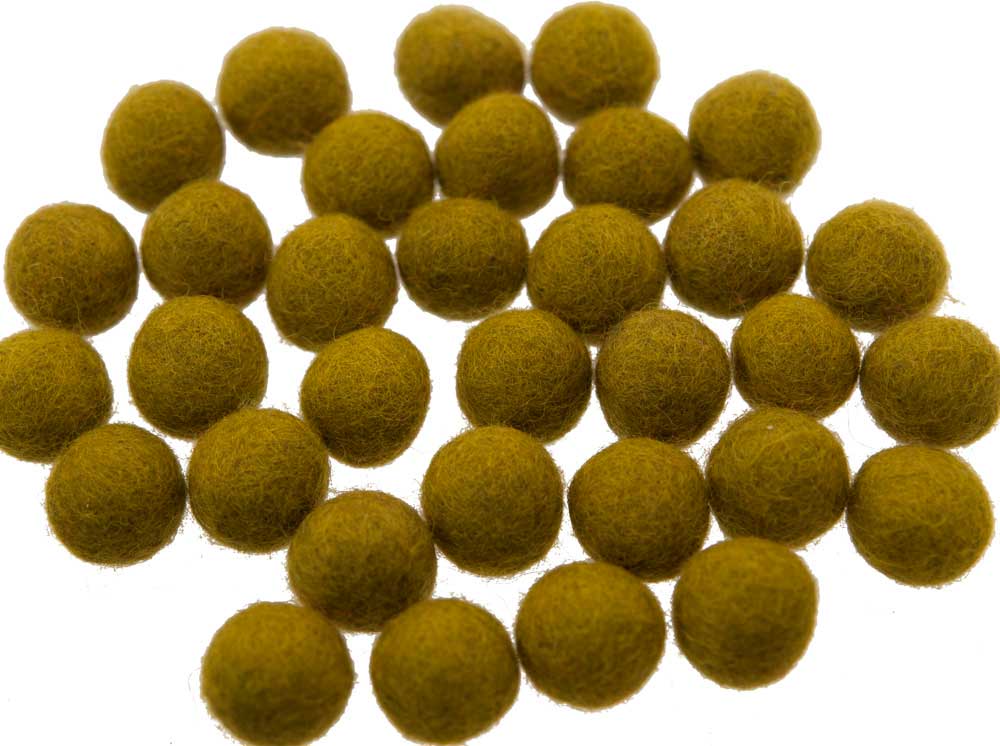 Perles En Feutrine De Laine Vertes Du Népal 1,6 À 1,7 Cm – Lot De 50 Boules Artisanales