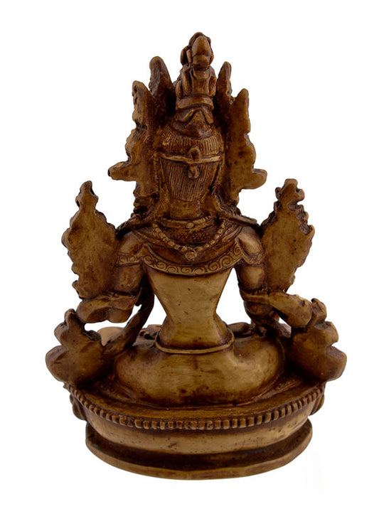 Statue Bouddhiste Tara Blanche En Résine Beige – Symbole De Compassion Et De Longévité