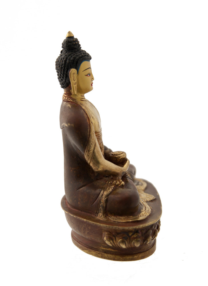 Statue tibétaine de Bouddha Amitabha en bronze – Bouddha de la Lumière Infinie