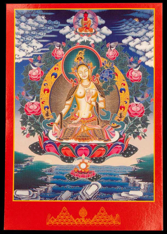 Carte Postale Tara Blanche – Symbole De Compassion Du Bouddhisme Tibétain