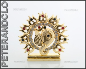 AMULETTE STATUETTE GANAPATI GANESH ELEPHANT METAL ET STRASS HINDOU AI 8402