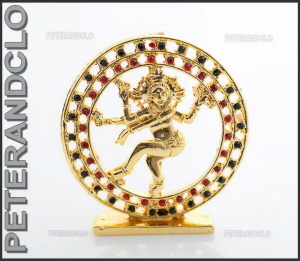 AMULETTE STATUETTE  SHIVA NATARAJ  METAL DORE  ET STRASS HINDOU  AC  8409