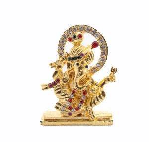 AMULETTE STATUETTE GANAPATI GANESH ELEPHANT METAL ET STRASS HINDOU AI 8403