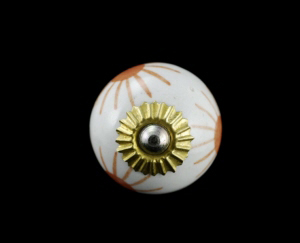 2 BOUTONS POIGNEES de PLACARD EN PORCELAINE INDIENNE 49