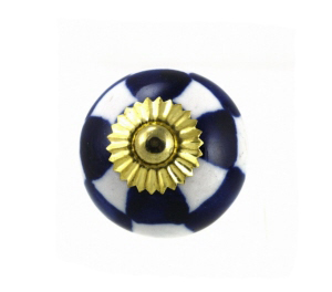 2 BOUTONS POIGNEES de PLACARD EN PORCELAINE INDIENNE 61