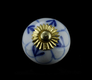 2 BOUTONS POIGNEES de PLACARD EN PORCELAINE INDIENNE 55