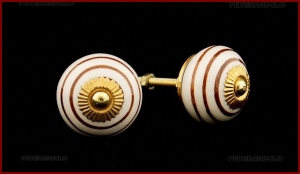 2 BOUTONS POIGNEES de PLACARD EN PORCELAINE INDIENNE 60