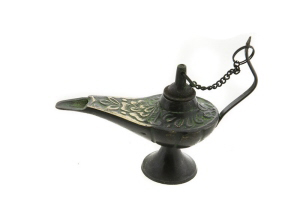 LAMPE DALADIN BRULE ENCENS EN CONE CONTE DE FEE 10B VERTE PETERANDCLO 4574