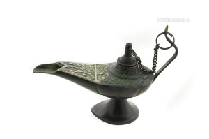 LAMPE DALADIN BRULE ENCENS EN CONE CONTE DE FEE 11C VERTE PETERANDCLO 4647
