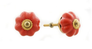 2 BOUTONS POIGNEES de PLACARD EN PORCELAINE INDIENNE 63