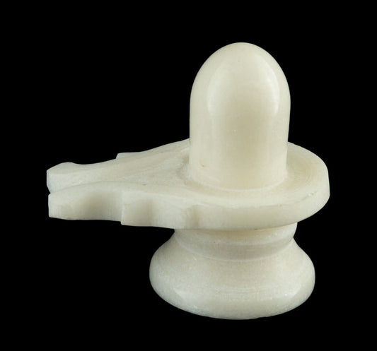 Yoni Shiva Lingam En Marbre Blanc – Symbole Sacré De L’Hindouisme