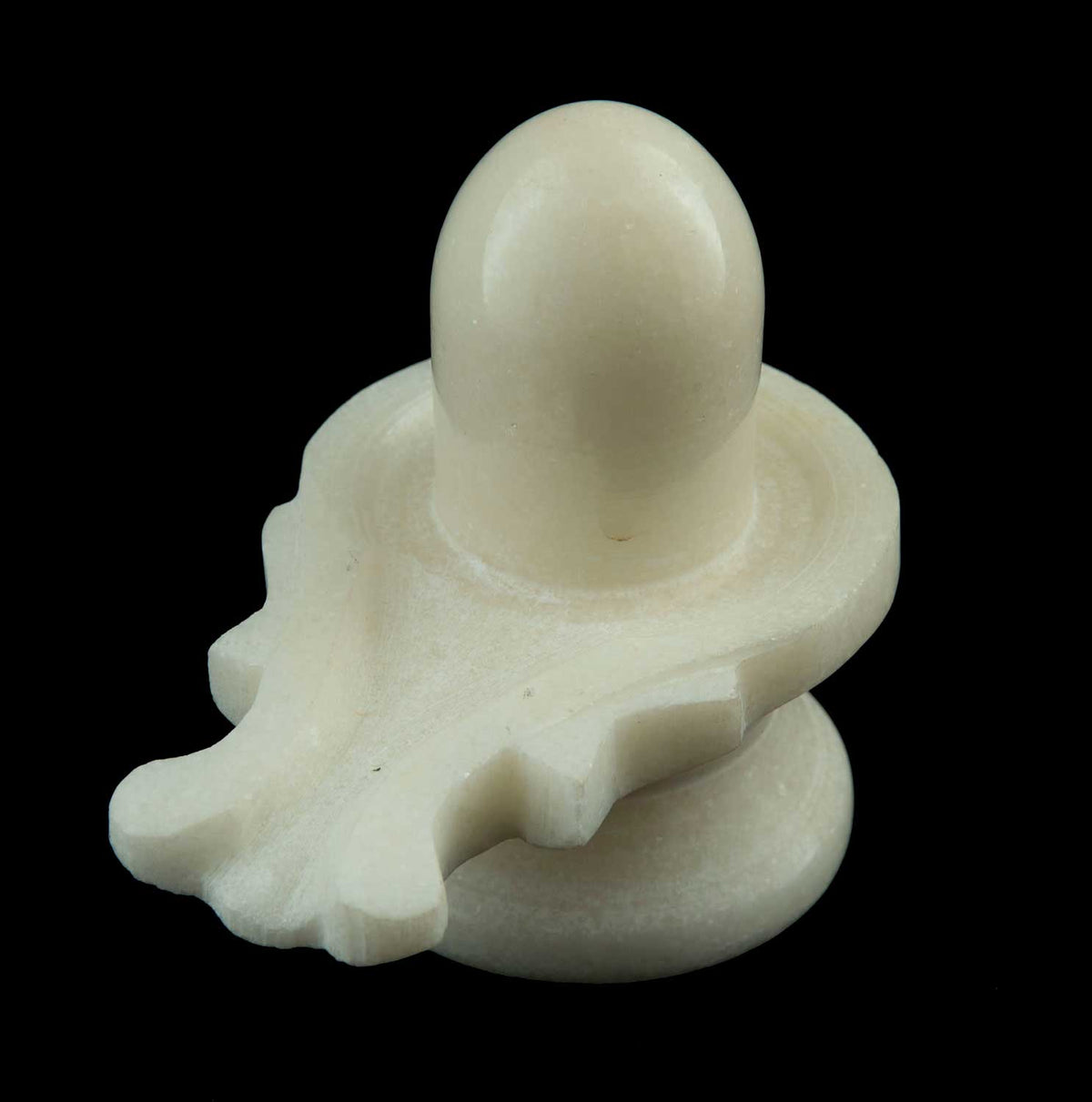Yoni Shiva Lingam En Marbre Blanc – Symbole Sacré De L’Hindouisme