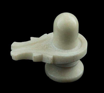 Yoni Shiva Lingam En Marbre Blanc – Symbole Sacré De L’Hindouisme