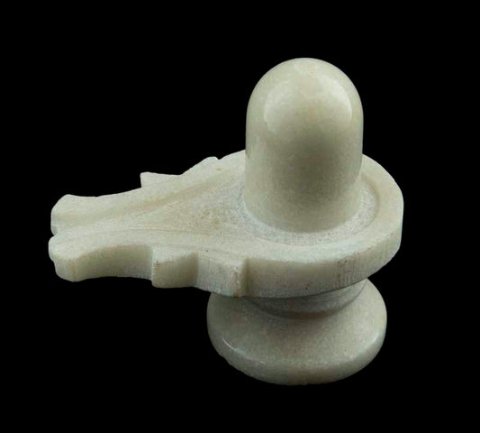 Yoni Shiva Lingam En Marbre Blanc – Symbole Sacré De L’Hindouisme