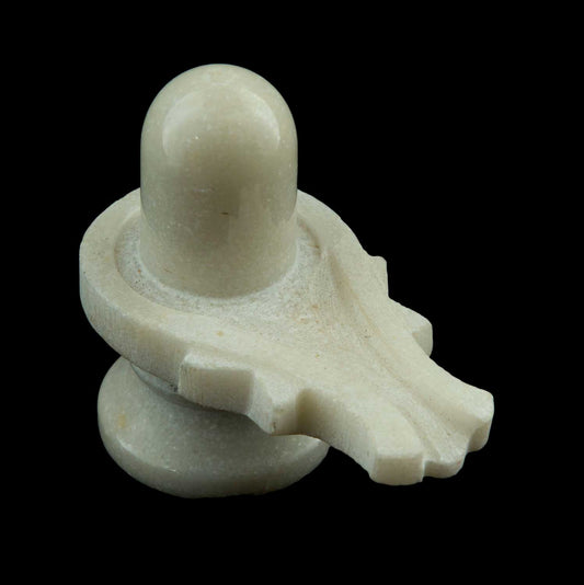 Yoni Shiva Lingam En Marbre Blanc – Symbole Sacré De L’Hindouisme