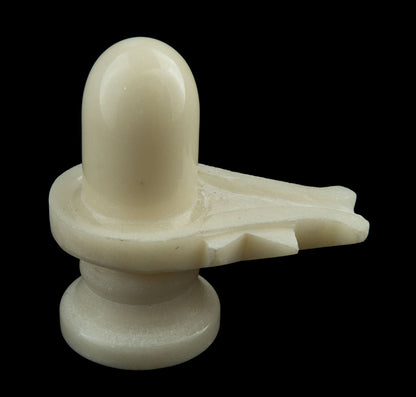 Yoni Shiva Lingam En Marbre Blanc – Symbole Sacré De Shiva