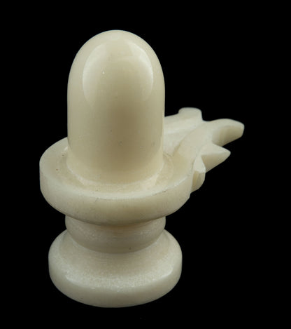 Yoni Shiva Lingam En Marbre Blanc – Symbole Sacré De Shiva