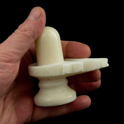 Shiva Lingam Linga Et Yoni En Marbre Blanc – Symbole Sacré De L’Hindouisme