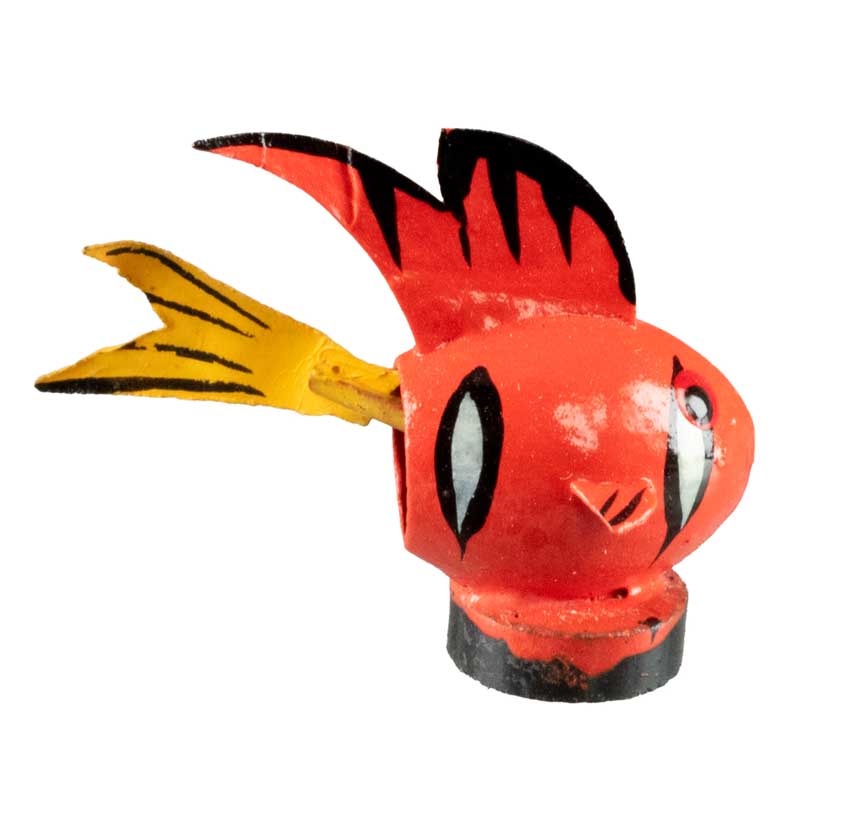 Animal Magnet Poisson Exotique Rouge en Coque de Pistache