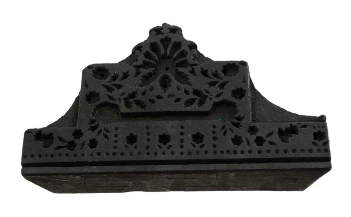 Tampon Indien Ancien en Bois Bunta – Batik, Textile et Motifs Géométriques