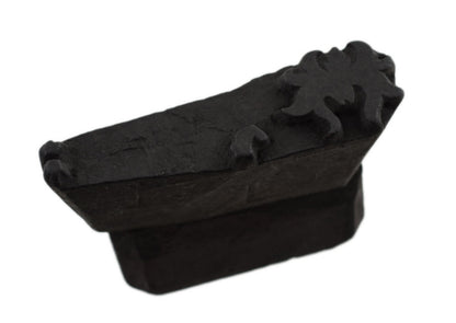 Ancien Grand Tampon À Impression Batik En Bois – Motifs Géométriques, Fleur Et Cachemire