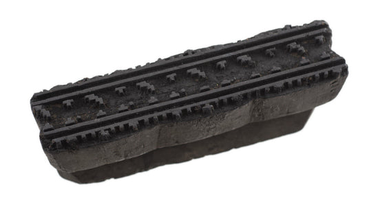 Ancien Grand Tampon À Impression Batik En Bois – Motifs Géométriques, Fleur Et Cachemire