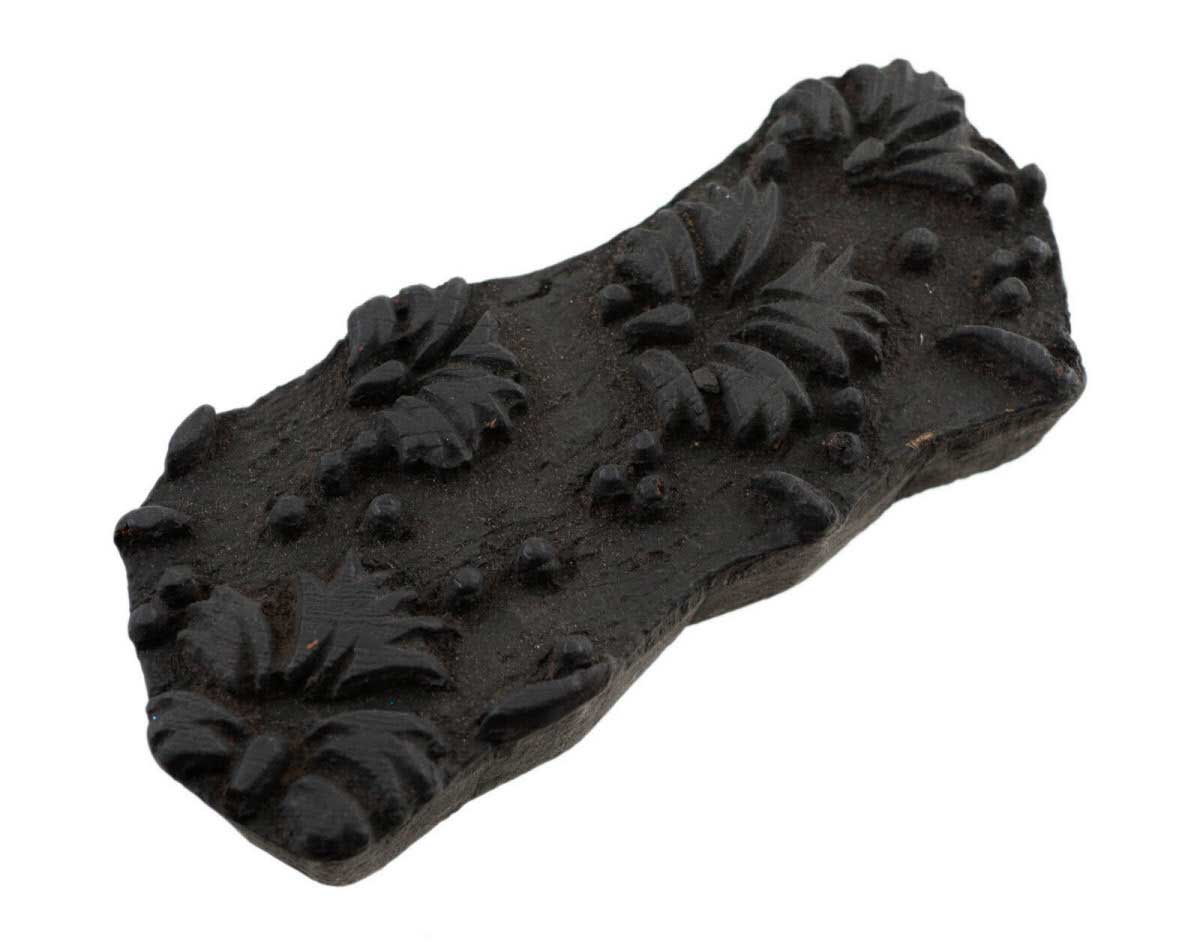 Ancien Grand Tampon À Impression Batik En Bois – Bunta Motifs Géométriques, Fleur Et Cachemire