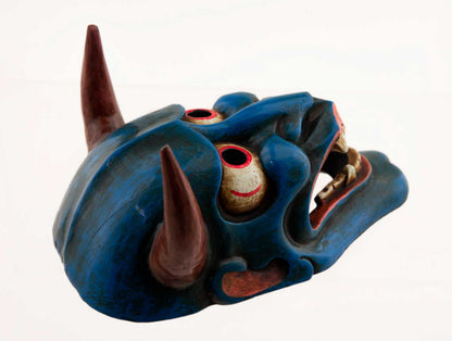 Masque Oni Démon Japonais Nô En Bois – Artisanat Népalais Fait Main