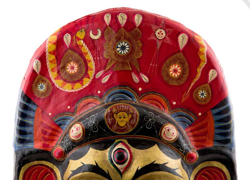 Grand Masque Ganesh Népalais – Masque De Danse Rituelle Du Festival Indra Jatra