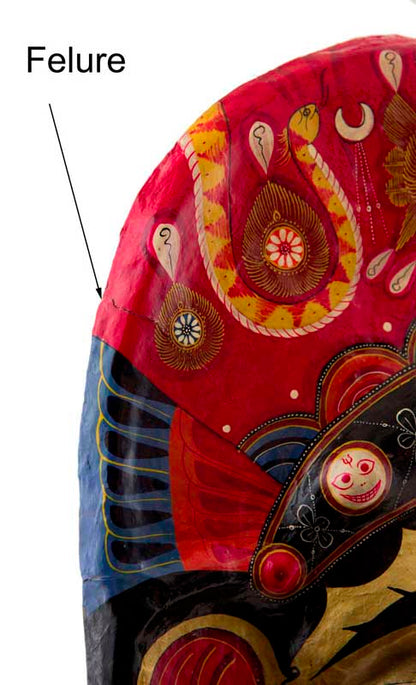 Grand Masque Ganesh Népalais – Masque De Danse Rituelle Du Festival Indra Jatra