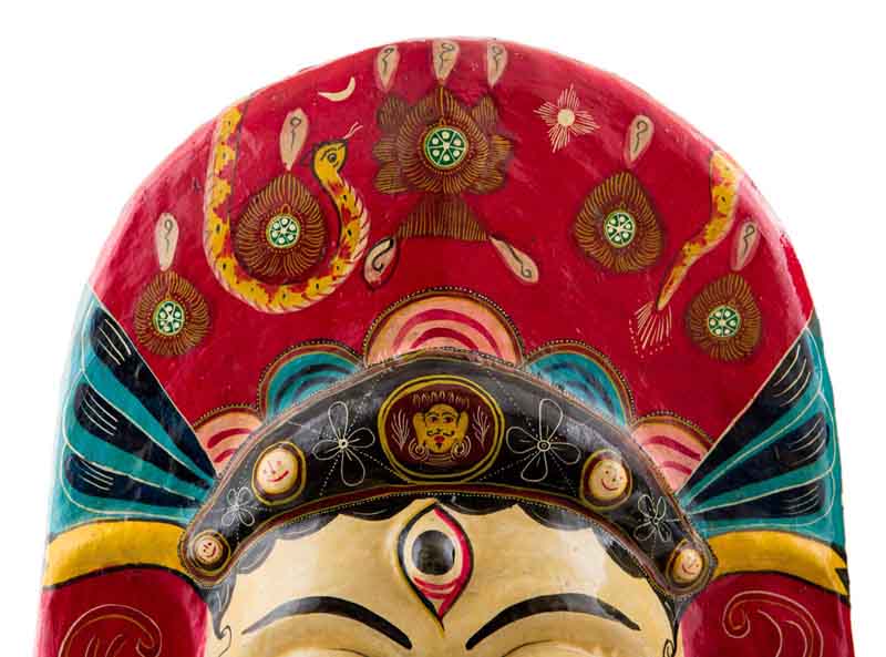 Grand Masque Ganesh Népalais – Masque De Danse Rituelle Du Festival Indra Jatra