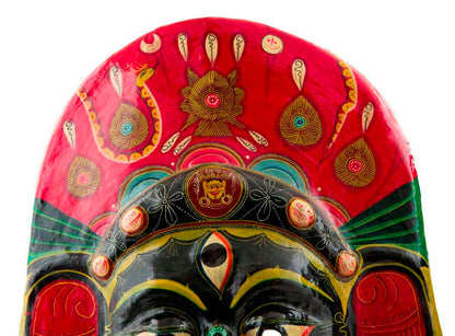 Grand Masque Ganesh Népalais – Masque Cérémoniel Du Festival Indra Jatra