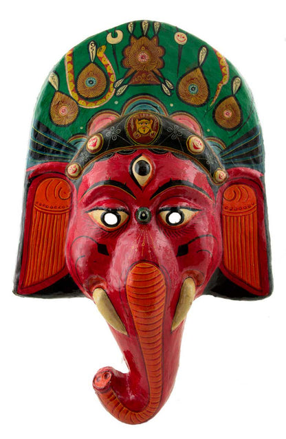 Grand Masque Ganesh Népalais – Masque Cérémoniel Du Festival Indra Jatra